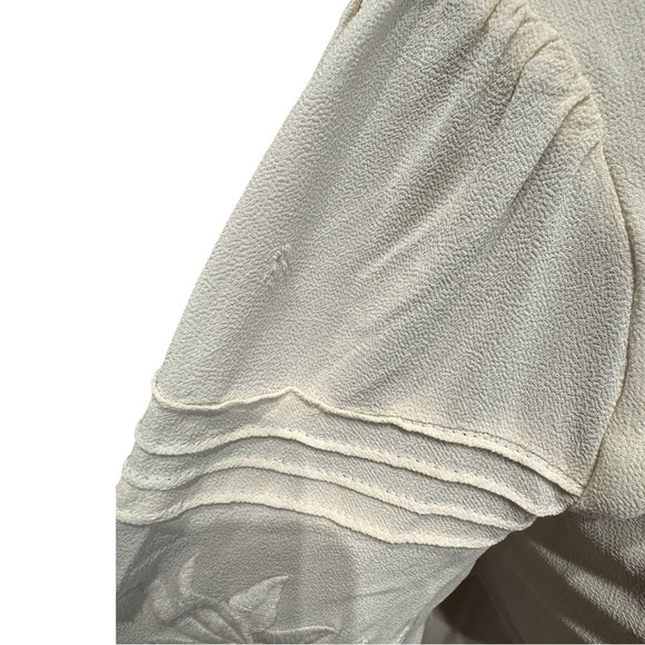 NWOT Reformation Adelia Crepe Ivory Embroidered Long Sleeve Maxi Dress Size 6 - Picture 8 of 13